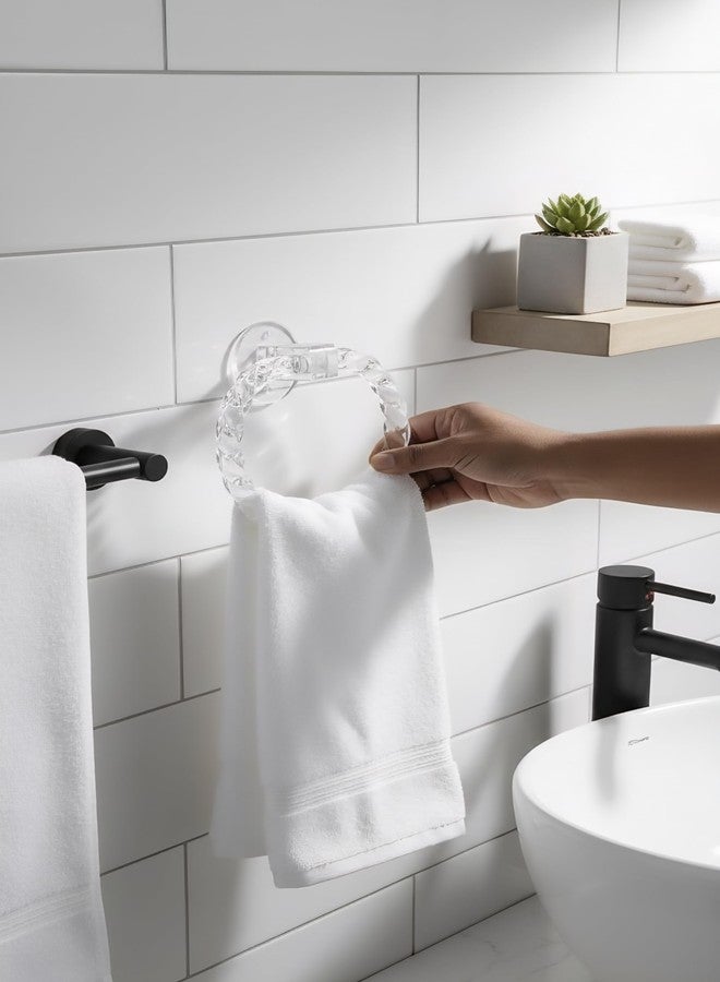 SAKPACK Acrylic Towel Ring Holder | Wall Mounted Transparent Bathroom Towel Hanger | Durable & Stylish Hand Towel Holder for Bathroom, Kitchen & Wash Basin - Image 4